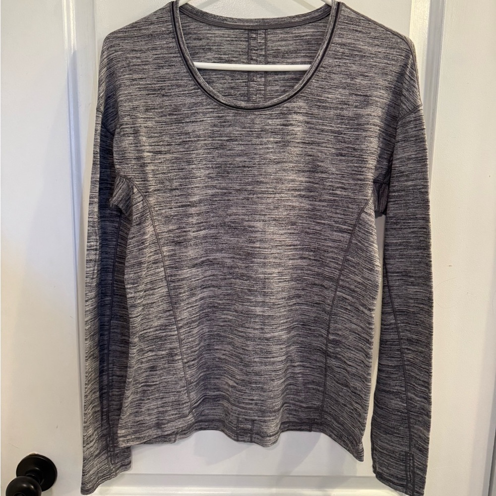 Lululemon Sweat Embrace Long Sleeve Space Dye Camo Seal Grey Deep Coal